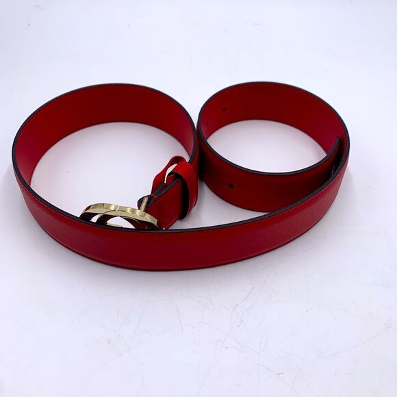 Authentic Gucci Double G Red Leather Belt Preloved main image 11